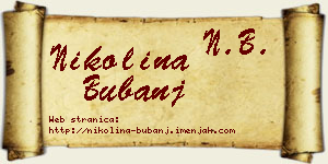 Nikolina Bubanj vizit kartica